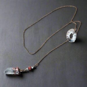 Product Image: Raw Quartz Lariat Style Necklace for Energy and Intuition