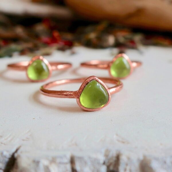Product Image: Handcrafted Peridot Ring in Copper for Love and Growth