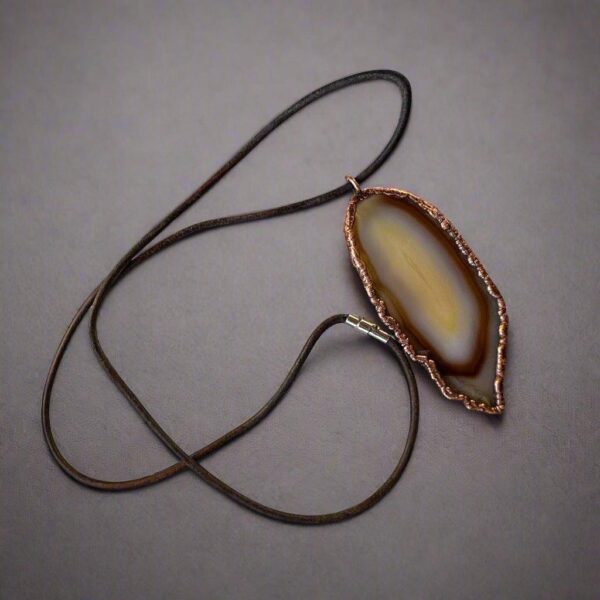 Product Image: Red Agate Natural Stone Necklace with Copper Pendant