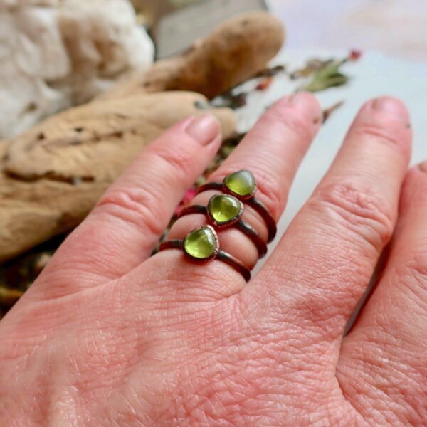 Product Image: Handcrafted Peridot Ring in Copper for Love and Growth