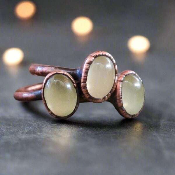 Product Image: Healing Prehnite Solitaire Ring for Tranquility and Beauty