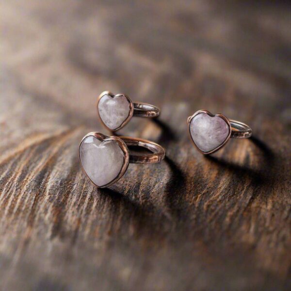 Product Image: Kunzite Heart-Shaped Ring for Unconditional Love and Healing