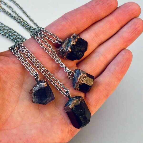Product Image: Raw Black Tourmaline Mens Necklace for Grounding