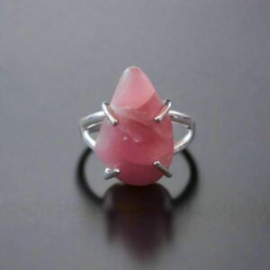 Product Image: Tumbled Rhodochrosite Ring in Sterling Silver for Healing