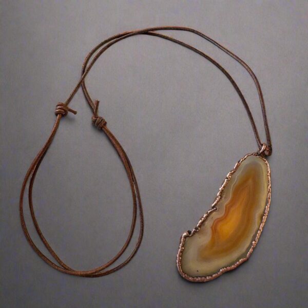 Product Image: Red Agate Slice Necklace | Handmade Boho Copper Jewelry