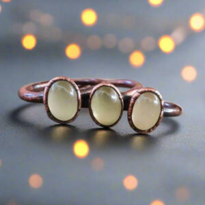 Product Image: Healing Prehnite Solitaire Ring for Tranquility and Beauty
