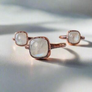 Product Image: Moonstone Copper Ring – Handmade Boho Jewelry with Healing Energy