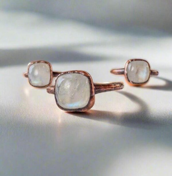 Product Image: Moonstone Copper Ring – Handmade Boho Jewelry with Healing Energy
