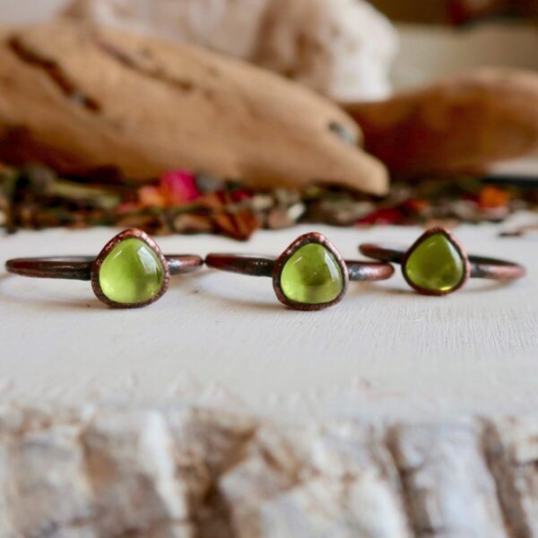 Product Image: Handcrafted Peridot Ring in Copper for Love and Growth