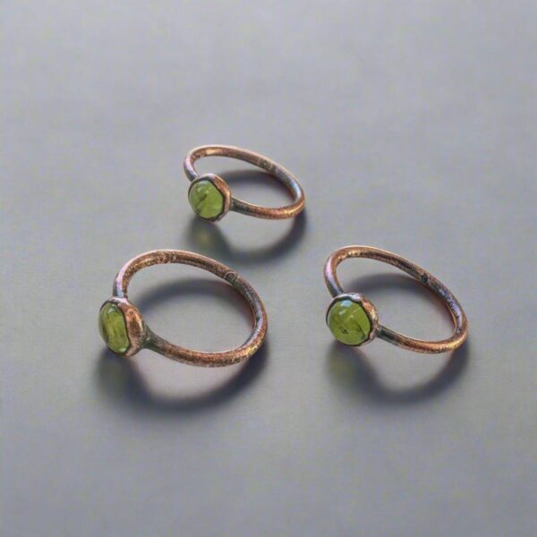 Product Image: Handmade Peridot Ring in Electroformed Copper for Healing