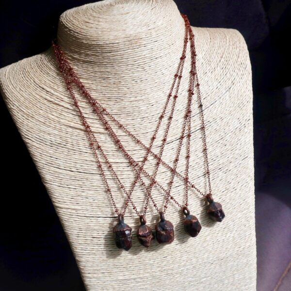 Product Image: Raw Dodecahedral Garnet Copper Necklace for January Birthstone