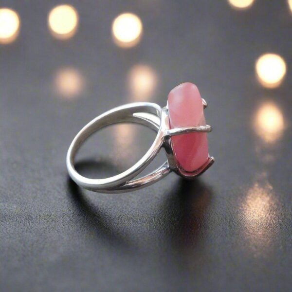 Product Image: Tumbled Rhodochrosite Ring in Sterling Silver for Healing