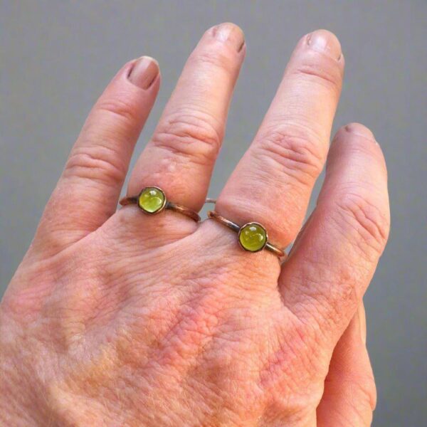 Product Image: Handmade Peridot Ring in Electroformed Copper for Healing