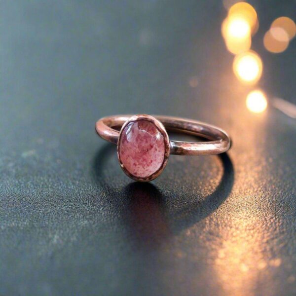 Product Image: Strawberry Quartz Ring in Copper for Emotional Healing