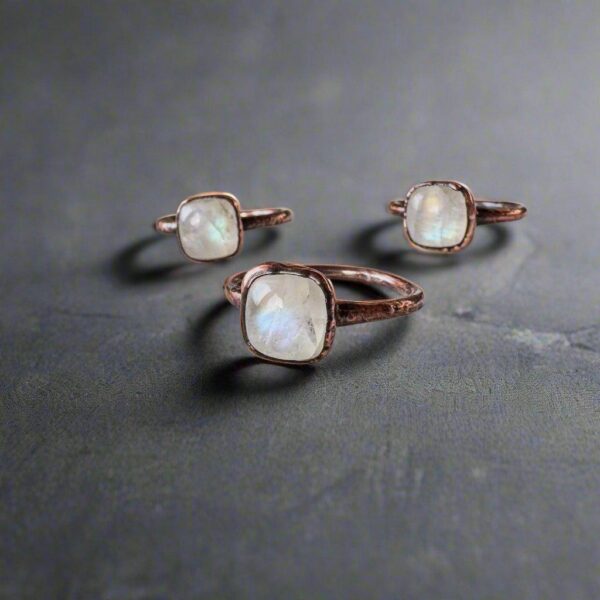 Product Image: Moonstone Copper Ring – Handmade Boho Jewelry with Healing Energy