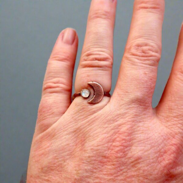 Product Image: Moonstone Eclipse Open Ring in Copper for Unique Style