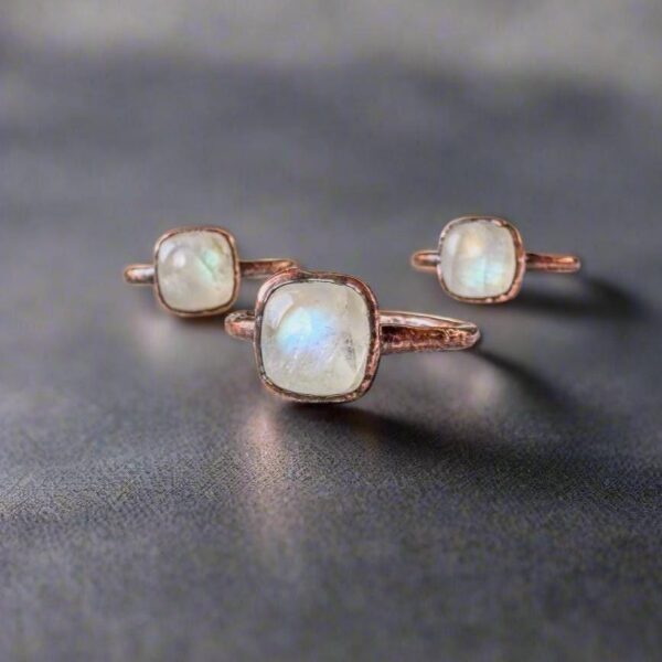 Product Image: Moonstone Copper Ring – Handmade Boho Jewelry with Healing Energy