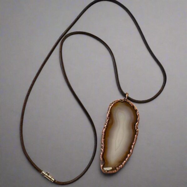 Product Image: Red Agate Natural Stone Necklace with Copper Pendant