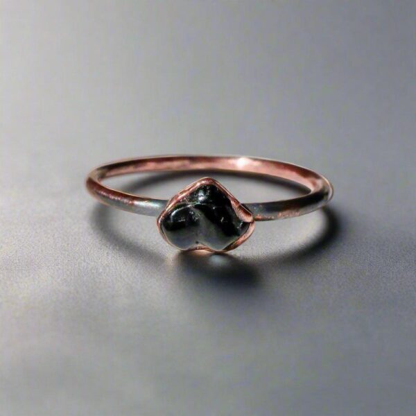 Product Image: Black Tourmaline Stacking Ring for Energy Protection