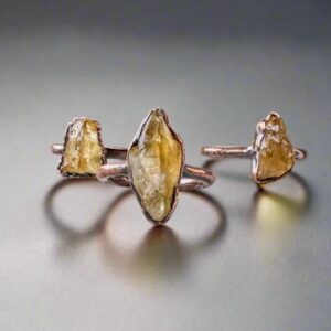 Product Image: Handmade Raw Citrine Ring in Copper for Abundance