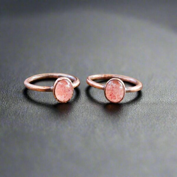 Product Image: Strawberry Quartz Ring in Copper for Emotional Healing