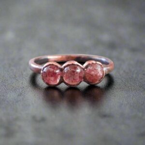 Product Image: Handcrafted Copper Strawberry Quartz Multi Stone Ring for Healing