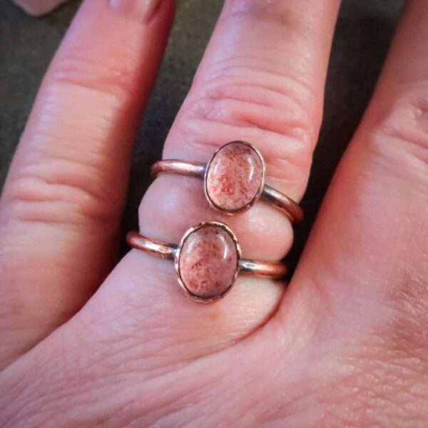 Product Image: Strawberry Quartz Ring in Copper for Emotional Healing