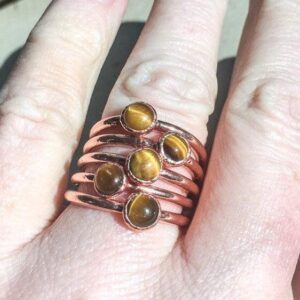 Product Image: Handmade Copper Tiger’s Eye Stacking Ring for Clarity