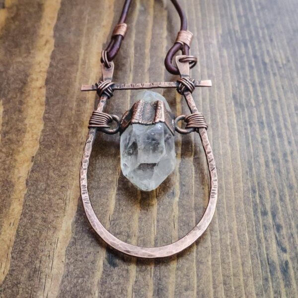 Product Image: Quartz Talisman Necklace with Copper Pendant for Energy
