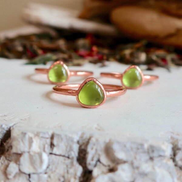 Product Image: Handcrafted Peridot Ring in Copper for Love and Growth