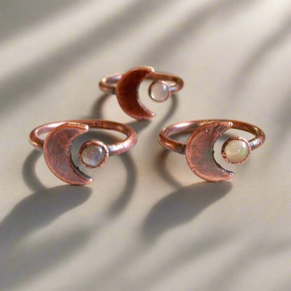 Product Image: Moonstone Eclipse Open Ring in Copper for Unique Style