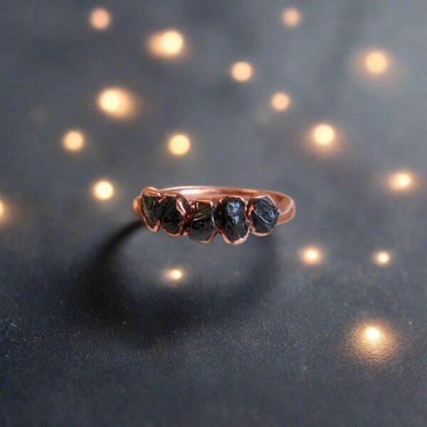 Product Image: Unique Black Tourmaline Multistone Ring for Grounding Energy