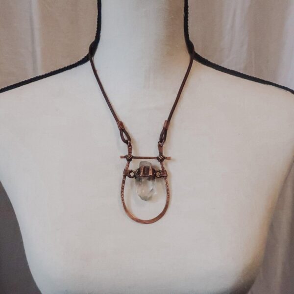Product Image: Quartz Talisman Necklace with Copper Pendant for Energy