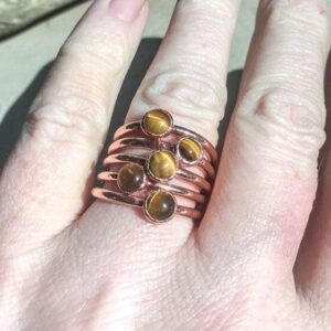 Santa Fe Marketplace Tiger Eye Ring – Handcrafted Copper Talisman for Grounded Confidence Product Image: Tiger Eye Ring – Handcrafted Copper Talisman for Grounded Confidence