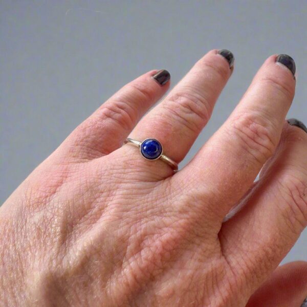 Product Image: Lapis Lazuli Ring Set in Sterling Silver for Wisdom