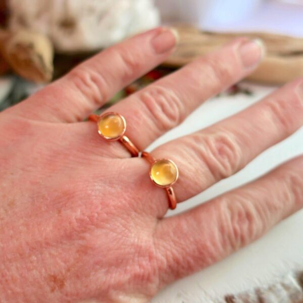 Product Image: 8mm Citrine Copper Ring | Handmade Boho November Gift