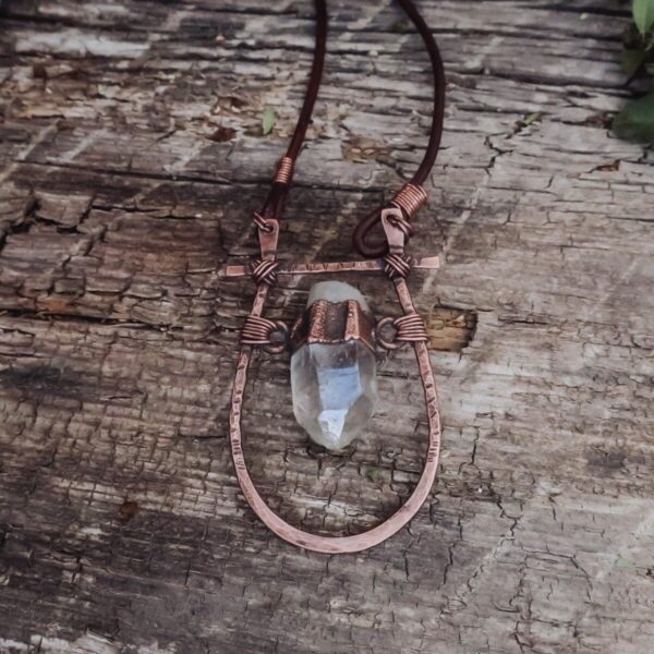 Product Image: Quartz Talisman Necklace with Copper Pendant for Energy