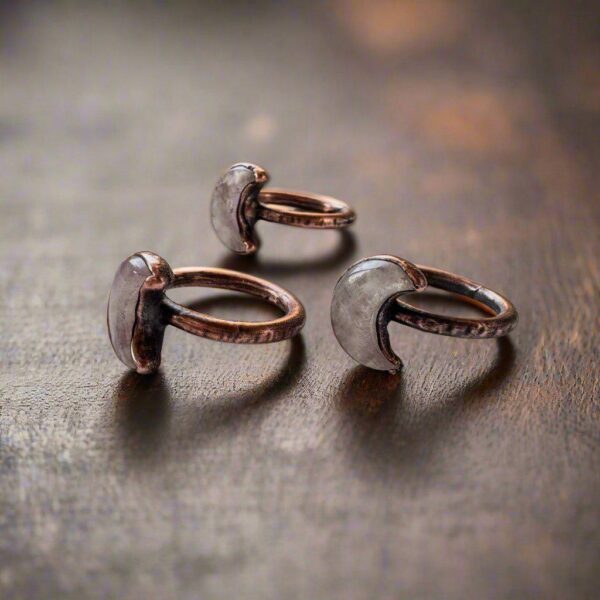 Product Image: Unique Handmade Kunzite Crescent Moon Ring for Boho Lovers