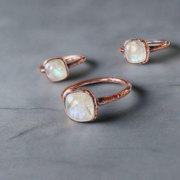 Product Image: Moonstone Copper Ring – Handmade Boho Jewelry with Healing Energy