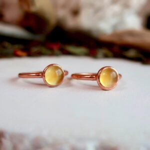 Product Image: Handmade Citrine Copper Ring for Abundance and Joy