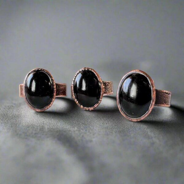 Product Image: Bold Onyx Statement Copper Ring for Unique Boho Style