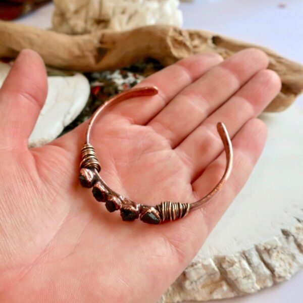 Product Image: Raw Black Tourmaline Copper Cuff Bracelet for Protection