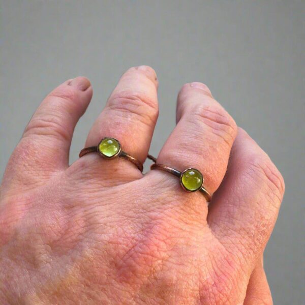 Product Image: Handmade Peridot Ring in Electroformed Copper for Healing