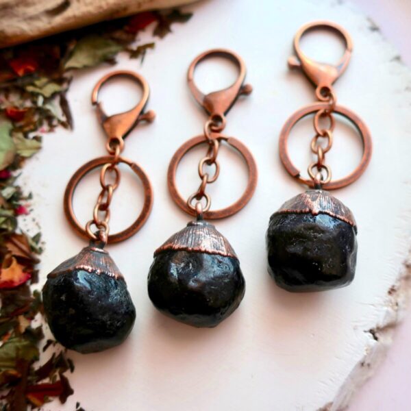 Product Image: Apache Tear Copper Keychain for Healing and Protection