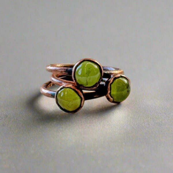 Product Image: Handmade Peridot Ring in Electroformed Copper for Healing