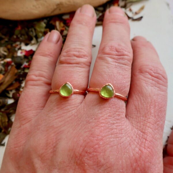 Product Image: Handcrafted Peridot Ring in Copper for Love and Growth