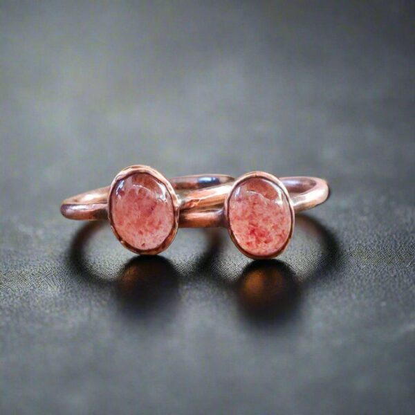 Product Image: Strawberry Quartz Ring in Copper for Emotional Healing