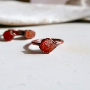 Product Image: Raw Sunstone Ring in Copper for Unique Gift