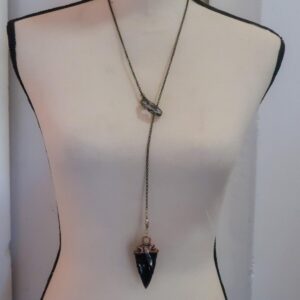 Product Image: Black Obsidian Arrowhead Necklace for Grounding Strength