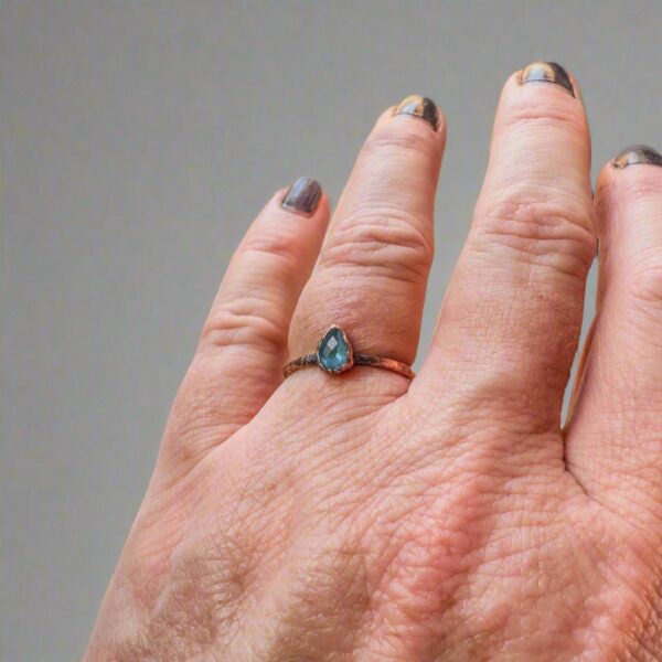 Product Image: Handmade London Blue Topaz Copper Ring for Clarity